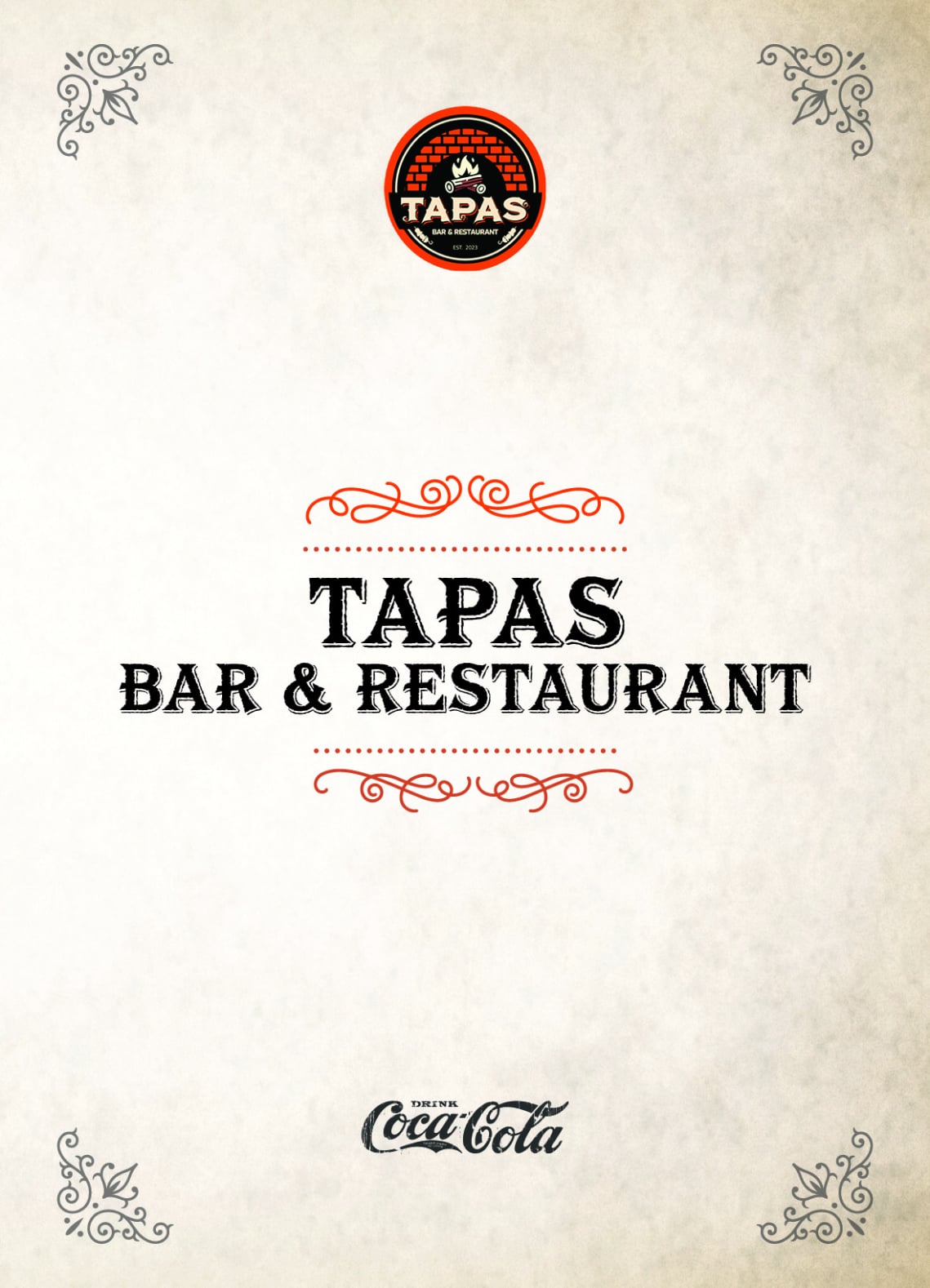Tapas bar menu